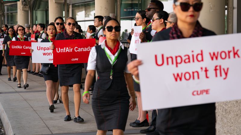Air Canada plans to lock out its flight attendants and cancel all flights starting this weekend